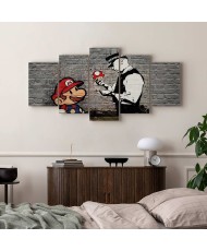 Paveikslas Super Mario grybas ir policininkas (Banksy)