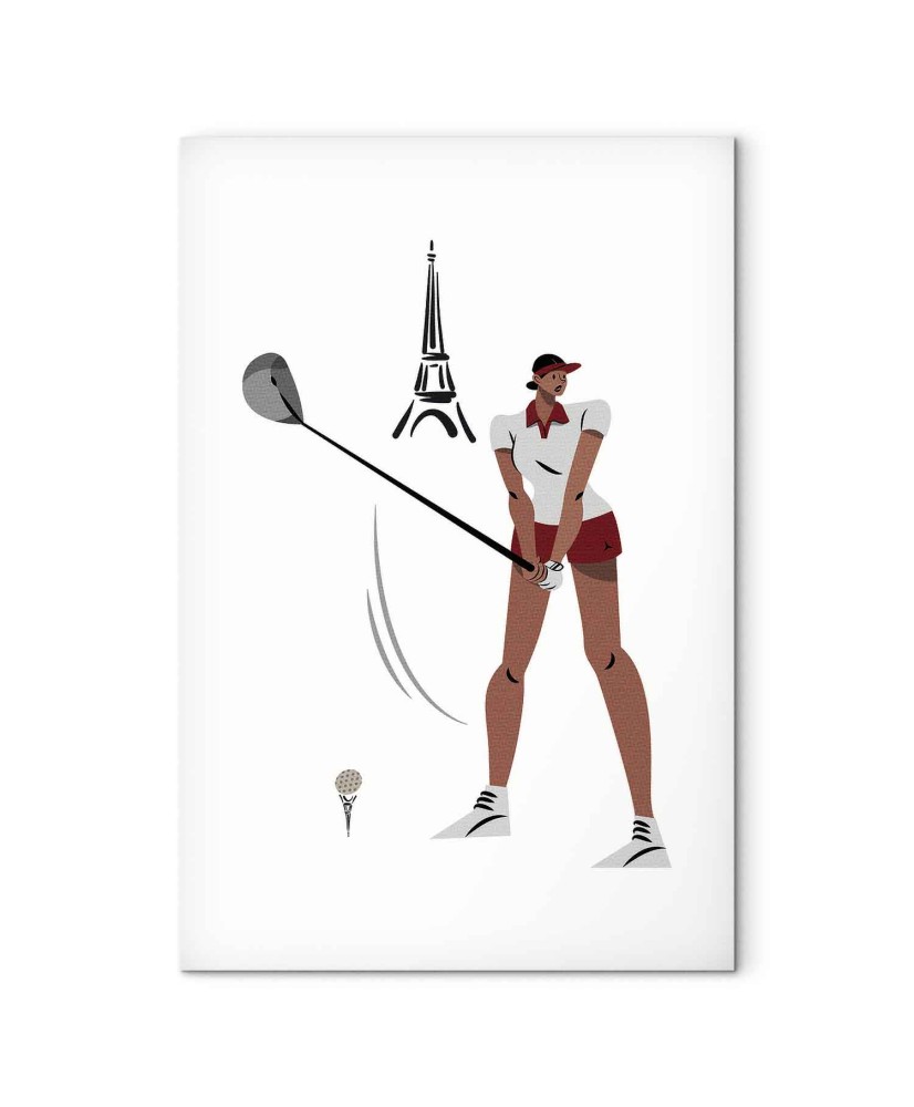 Paveikslas Golfo žaidėja Eifelio bokšto fone