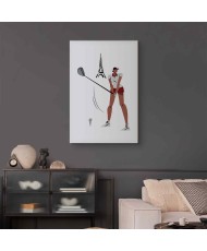 Paveikslas Golfo žaidėja Eifelio bokšto fone