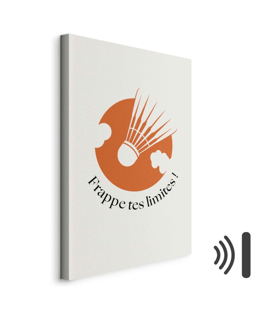 Paveikslas Badmintono kamuoliukas oranžinio rato fone