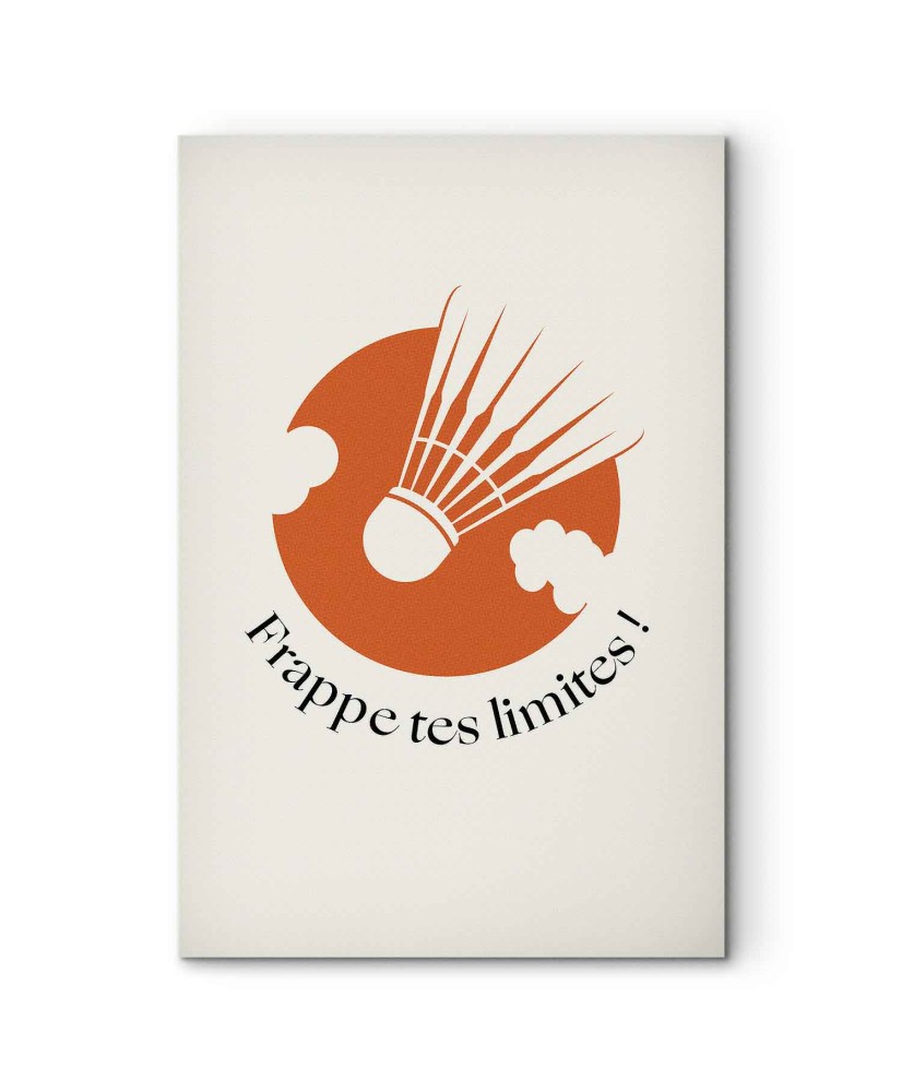 Paveikslas Badmintono kamuoliukas oranžinio rato fone