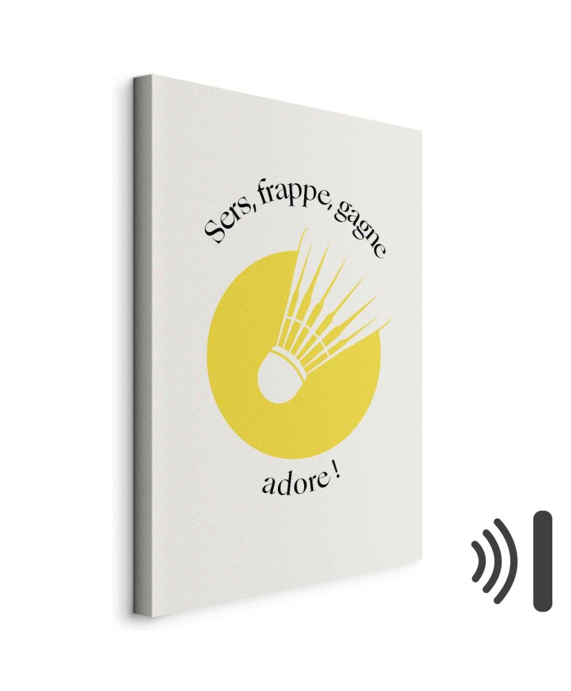 Paveikslas Badmintono kamuoliukas geltono rato fone