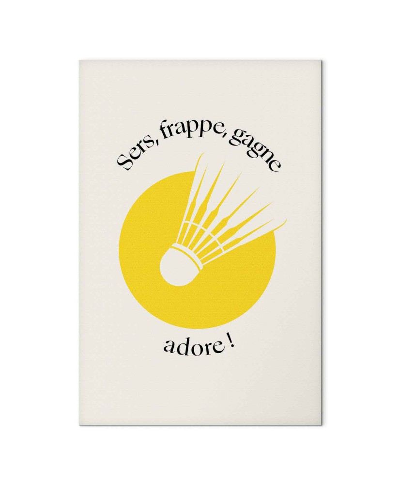 Paveikslas Badmintono kamuoliukas geltono rato fone