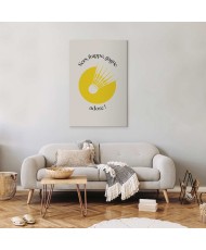 Paveikslas Badmintono kamuoliukas geltono rato fone