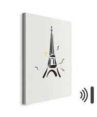 Paveikslas Juodas Eifelio bokštas kreminiame fone