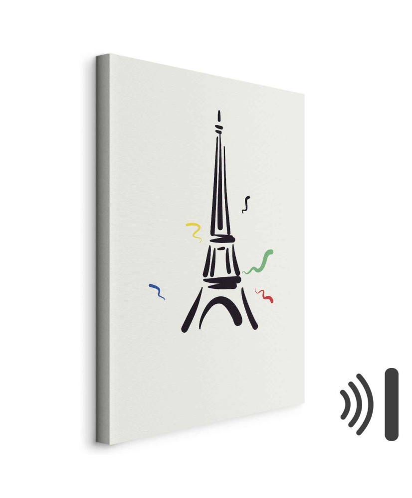Paveikslas Juodas Eifelio bokštas kreminiame fone