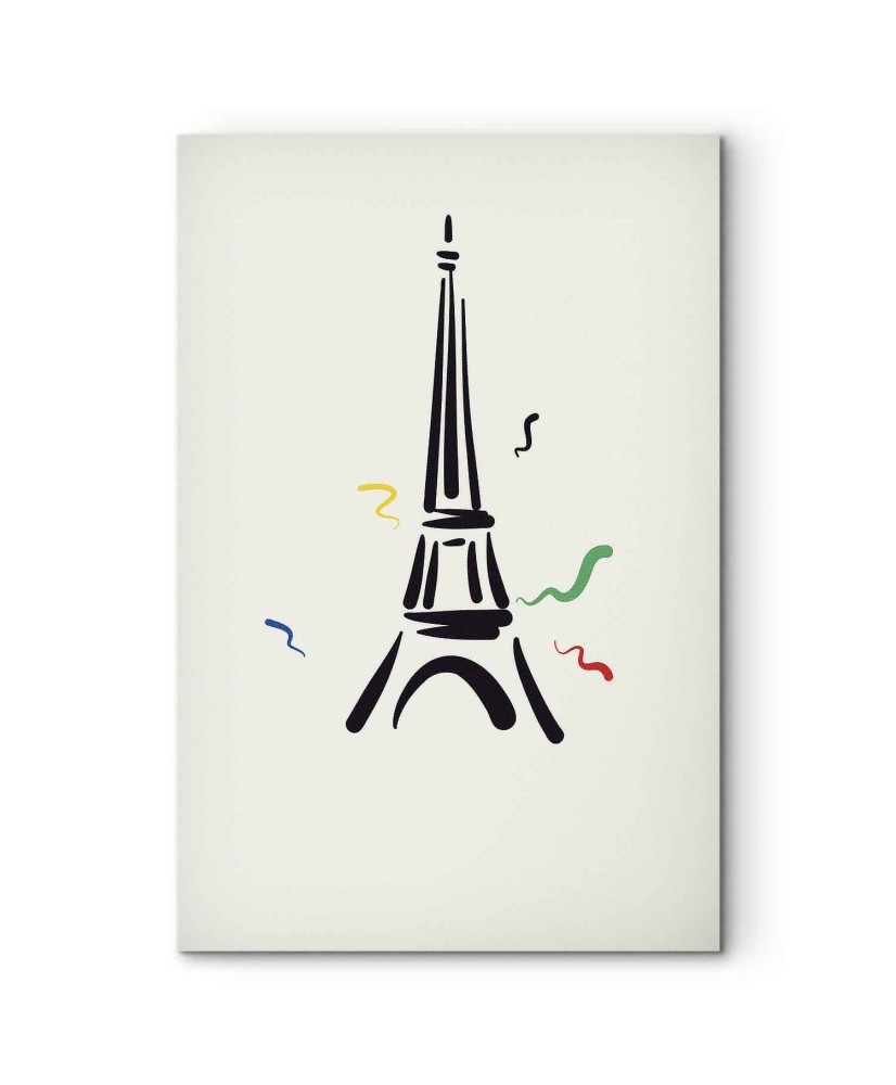 Paveikslas Juodas Eifelio bokštas kreminiame fone