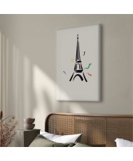 Paveikslas Juodas Eifelio bokštas kreminiame fone