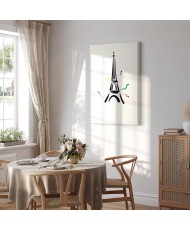 Paveikslas Juodas Eifelio bokštas kreminiame fone