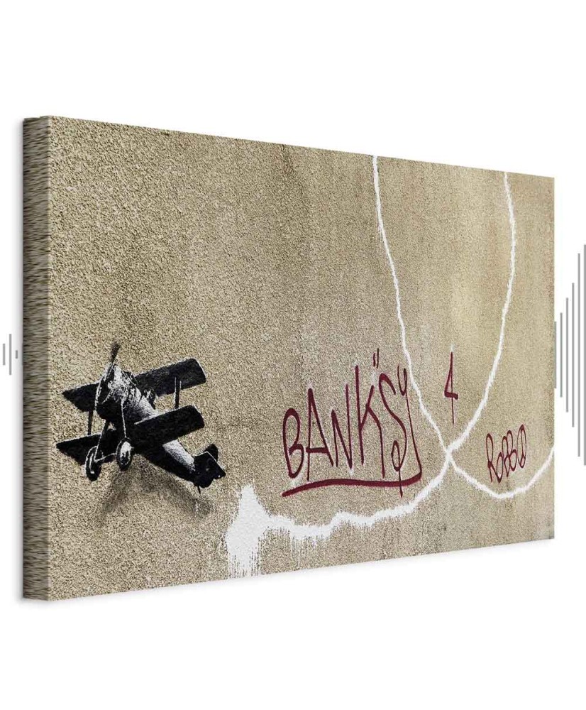 Paveikslas Lėktuvas su raudonu grafičio tekstu (Banksy)