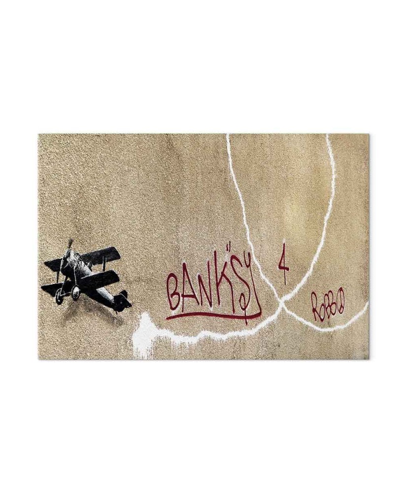 Paveikslas Lėktuvas su raudonu grafičio tekstu (Banksy)