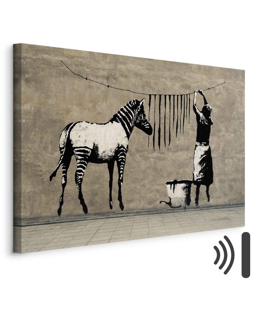 Paveikslas Plaunama zebra ant betono (Banksy)