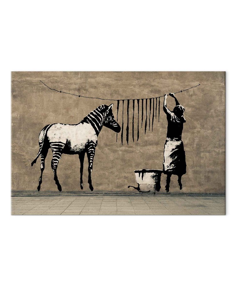 Paveikslas Plaunama zebra ant betono (Banksy)