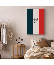 Paveikslas Juodos badmintono raketės Prancūzijos vėliavos fone