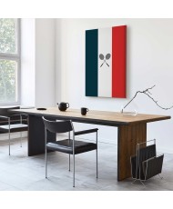 Paveikslas Juodos badmintono raketės Prancūzijos vėliavos fone