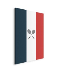 Paveikslas Juodos badmintono raketės Prancūzijos vėliavos fone