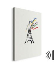 Paveikslas Eifelio bokštas su spalvingomis juostomis