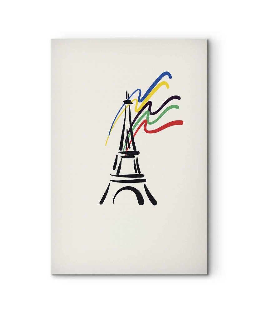 Paveikslas Eifelio bokštas su spalvingomis juostomis