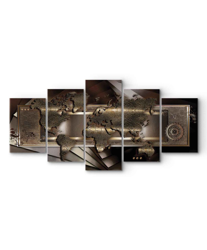 Paveikslas Kaštoninis pasaulio žemėlapis