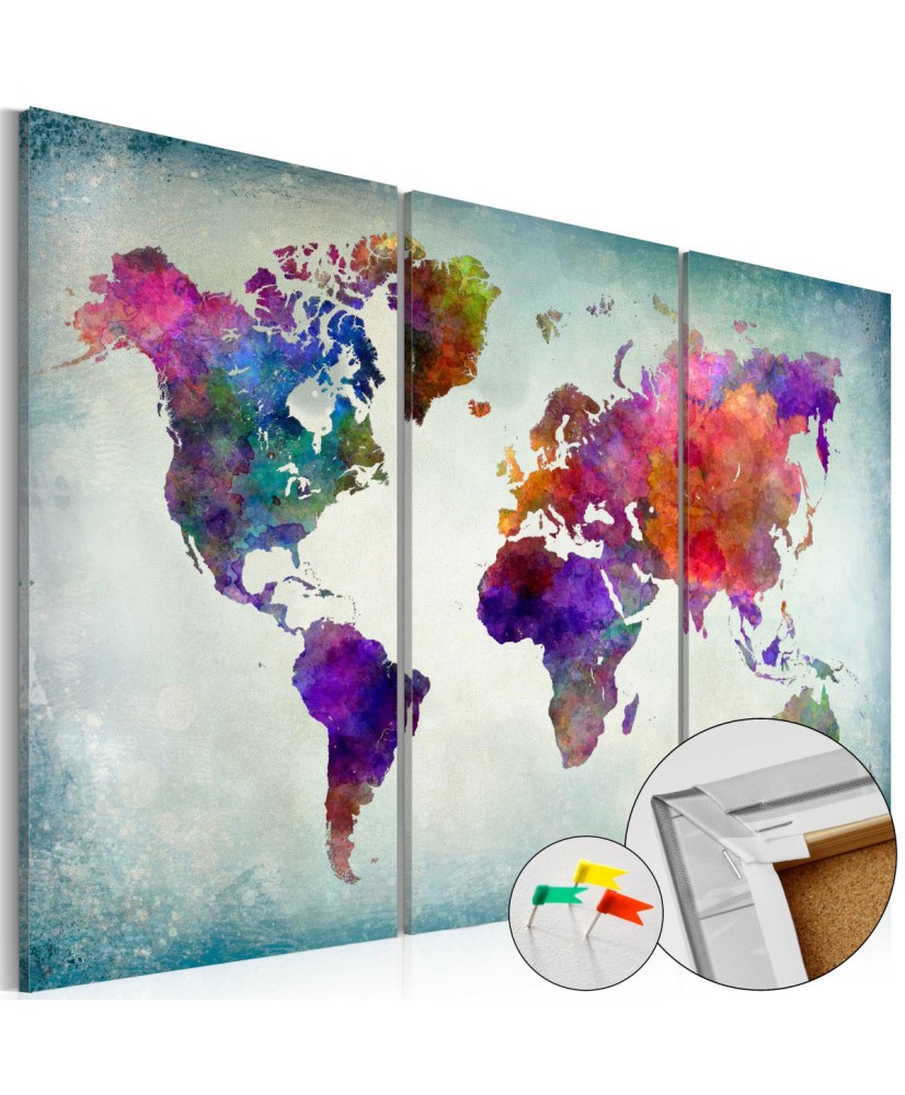 Kamštinis paveikslas  World in Colors [Cork Map]