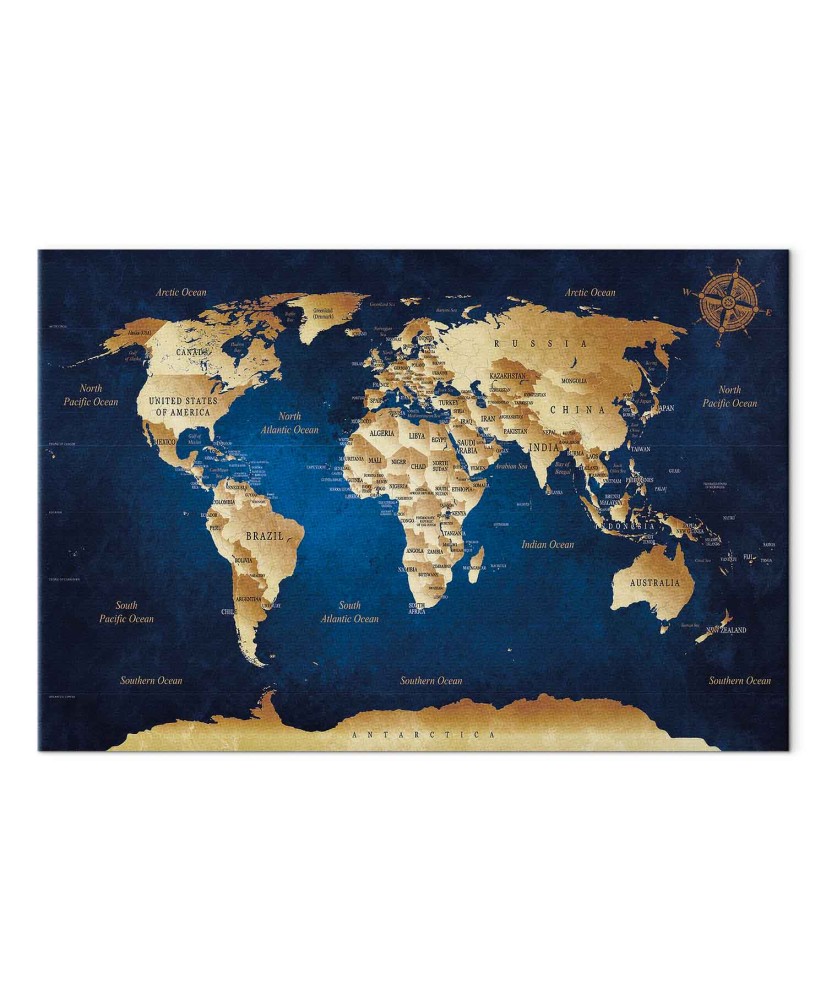 Paveikslas Tamsiai mėlynas pasaulio žemėlapis