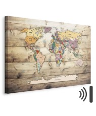 Paveikslas Spalvingų kontinentų pasaulio žemėlapis