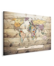 Paveikslas Spalvingų kontinentų pasaulio žemėlapis