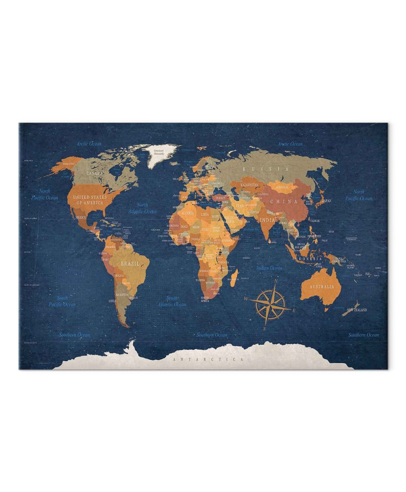 Paveikslas Rašalo vandenynų pasaulio žemėlapis