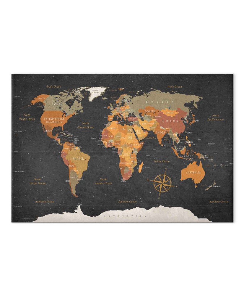 Paveikslas Paslaptingos žemės pasaulio žemėlapis