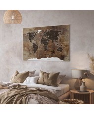 Paveikslas Medinės mozaikos pasaulio žemėlapis