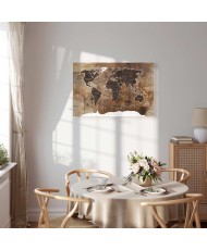 Paveikslas Medinės mozaikos pasaulio žemėlapis