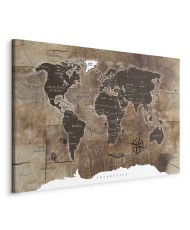 Paveikslas Medinės mozaikos pasaulio žemėlapis