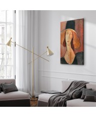 Paveikslas Amedeo Modigliani - Žanos Hebiutern portretas su didele skrybėle