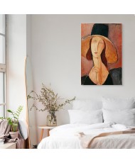 Paveikslas Amedeo Modigliani - Žanos Hebiutern portretas su didele skrybėle