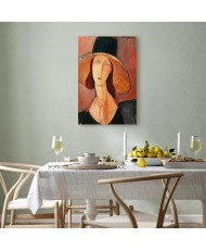 Paveikslas Amedeo Modigliani - Žanos Hebiutern portretas su didele skrybėle