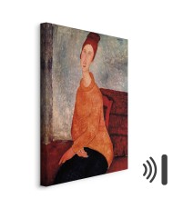 Paveikslas Amedeo Modigliani - Žana Hebiutern su geltonu megztiniu