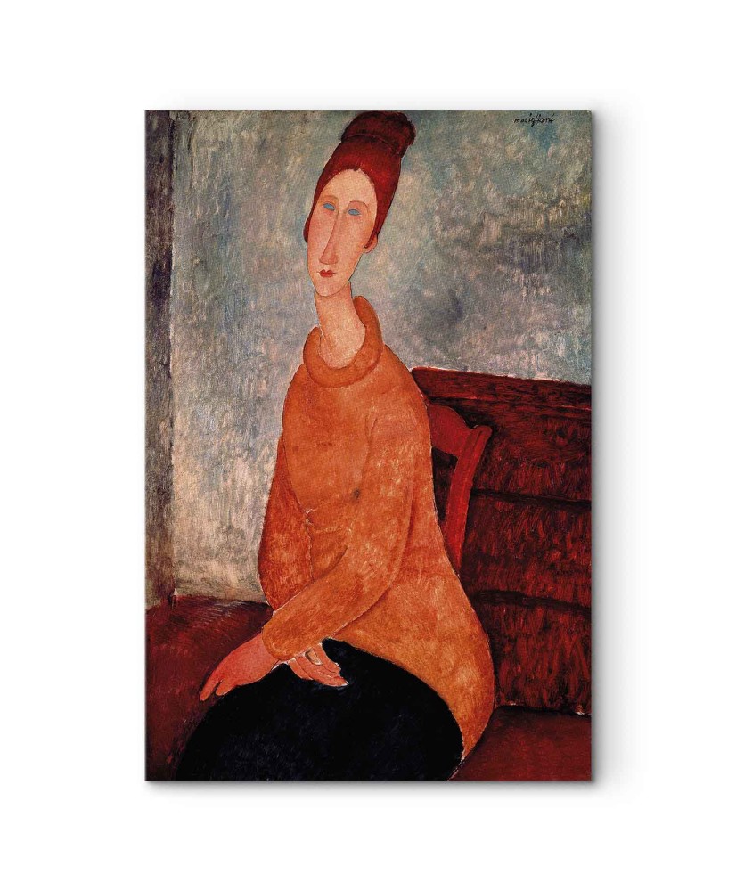 Paveikslas Amedeo Modigliani - Žana Hebiutern su geltonu megztiniu