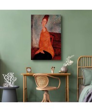 Paveikslas Amedeo Modigliani - Žana Hebiutern su geltonu megztiniu