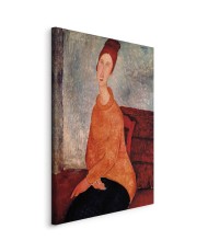 Paveikslas Amedeo Modigliani - Žana Hebiutern su geltonu megztiniu