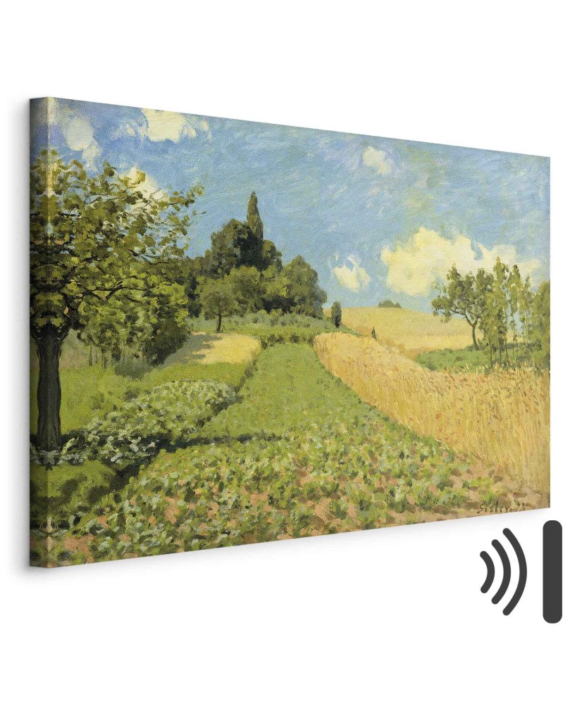 Paveikslas Alfred Sisley - Javų laukai Argenteuil kalvose