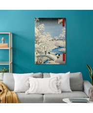 Paveikslas Utagawa Hiroshige - Būgnų tiltas ir besileidžiančios saulės kalva Meguro