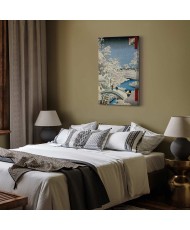 Paveikslas Utagawa Hiroshige - Būgnų tiltas ir besileidžiančios saulės kalva Meguro