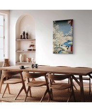 Paveikslas Utagawa Hiroshige - Būgnų tiltas ir besileidžiančios saulės kalva Meguro