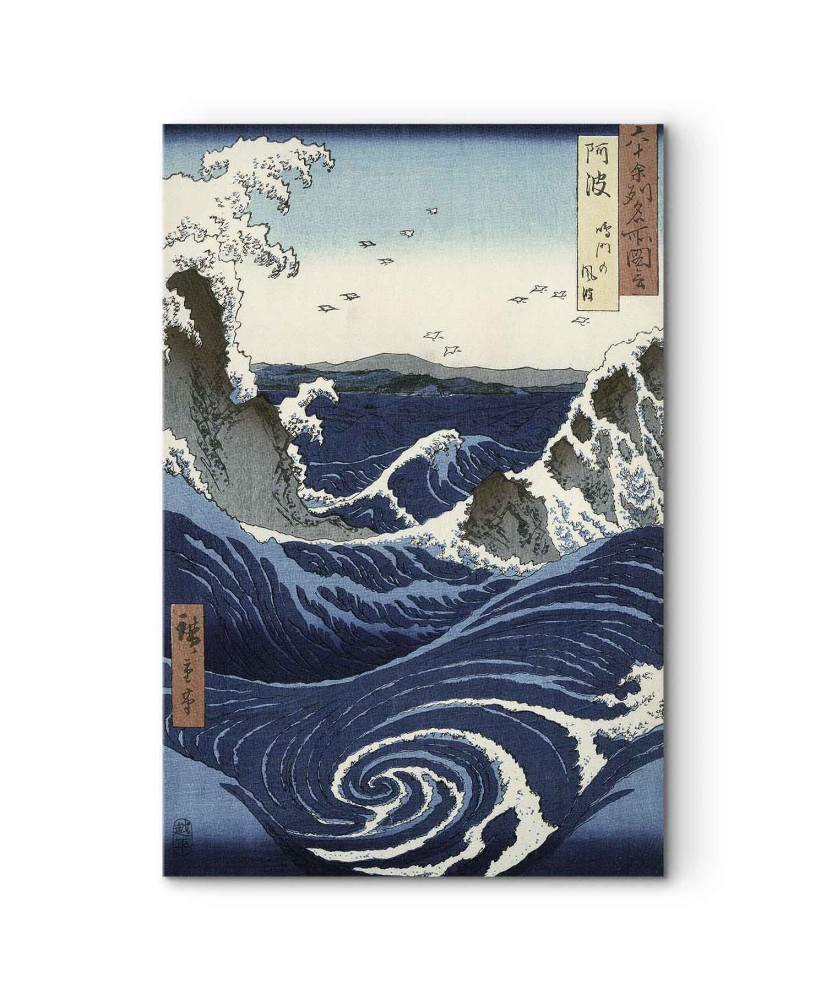 Paveikslas Utagawa Hiroshige - Naruto sūkurių vaizdas Avoje