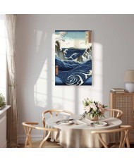 Paveikslas Utagawa Hiroshige - Naruto sūkurių vaizdas Avoje