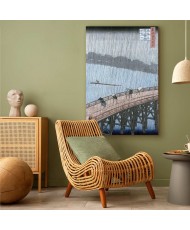 Paveikslas Utagawa Hiroshige - Staigus lietus virš Shin-Ohashi tilto ir Atakės