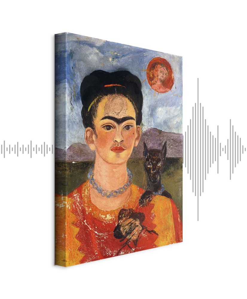 Paveikslas Frida Kahlo - Autoportretas su Diego ant krūtinės