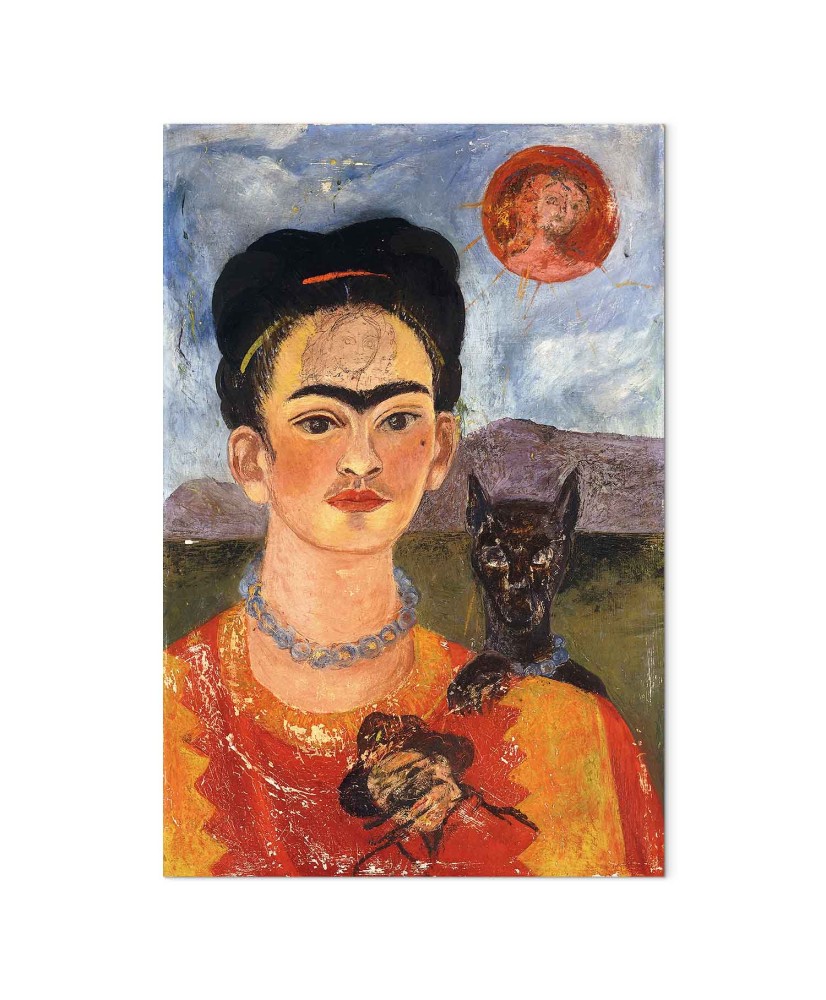 Paveikslas Frida Kahlo - Autoportretas su Diego ant krūtinės