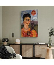 Paveikslas Frida Kahlo - Autoportretas su Diego ant krūtinės