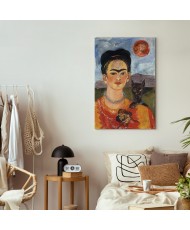 Paveikslas Frida Kahlo - Autoportretas su Diego ant krūtinės